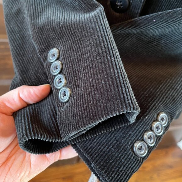 Ralph Lauren Blue Label Women's 10 Black Corduroy Blazer 3 Button Vintage Cotton - Picture 3 of 11